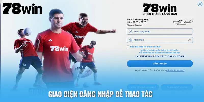 Giao diện đăng nhập dễ dàng, dễ thao tác